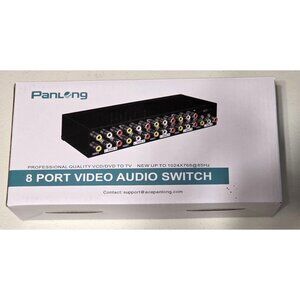 Panlong 8-Way AV Switch RCA Switcher 8 in 1 Out Composite Video L/R Audio Box